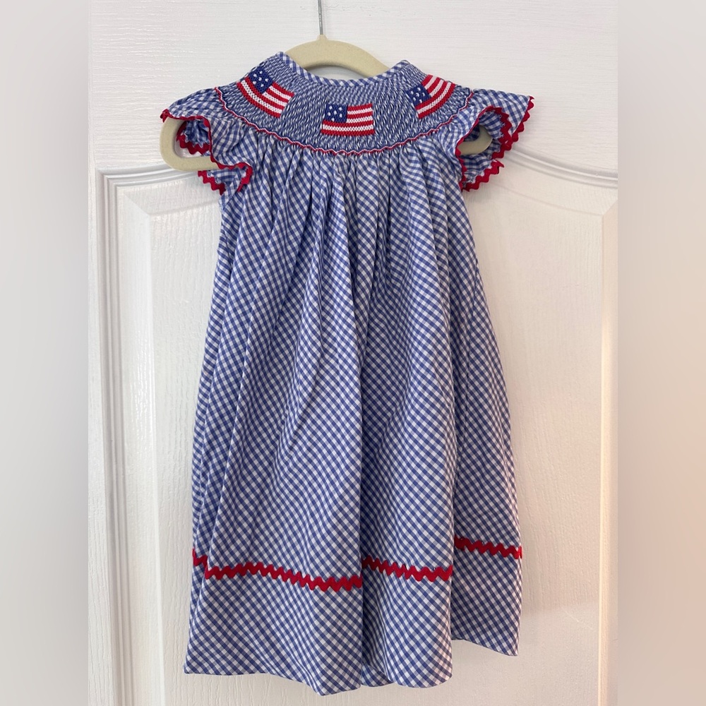 Smocked American Flag dress